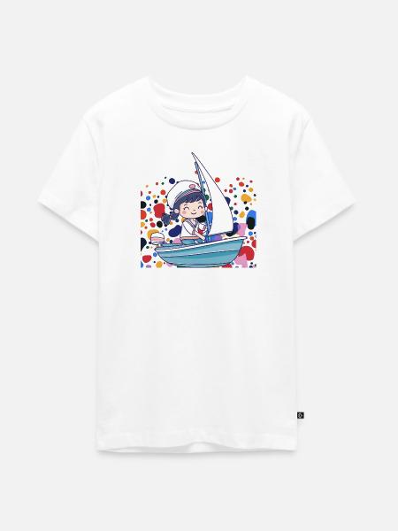 Segeln Segelboot - Teenager Premium Bio T-Shirt - Weiß