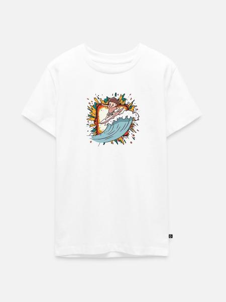 Surfer Wellenreiten - Teenager Premium Bio T-Shirt - Weiß