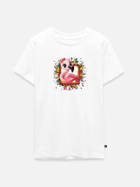 Flamingo Exotisch - Teenager Premium Bio T-Shirt - Weiß