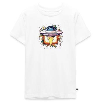 UFO Scifi Invasion - Teenager Premium Organic T-Shirt - white - Front - AI Model Teenager Male light (155cm)