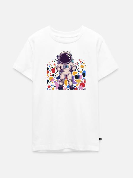 Astronaut Spaceman Raumschiff - Teenager Premium Bio T-Shirt - Weiß