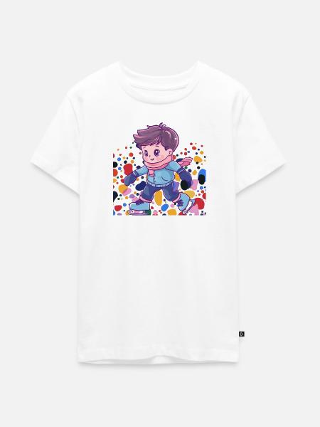 Eislaufen Schlittschuhe - Teenager Premium Bio T-Shirt - Weiß