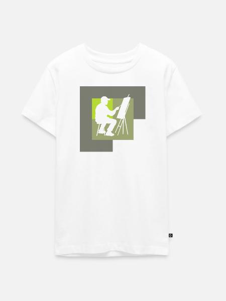 Pinsel Maler - Teenager Premium Bio T-Shirt - Weiß