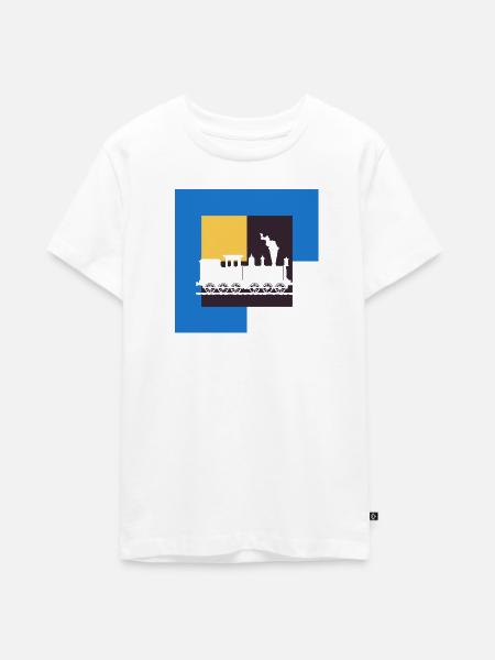 Modelleisenbahn Schienen Dampflokomotive - Teenager Premium Bio T-Shirt - Weiß