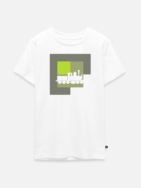 Dampflok Modelleisenbahn - Teenager Premium Bio T-Shirt - Weiß