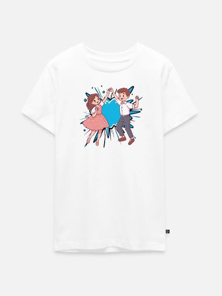 Tanzpaar Tanzlehrer - Teenager Premium Bio T-Shirt - Weiß