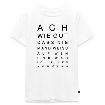 Vision Test - ô combien bon ... - T-shirt Premium bio Ado - blanc - Devant - AI Model Teenager Male light (155cm)