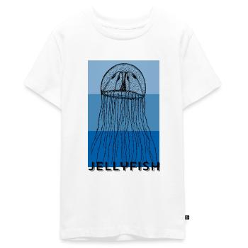 trendy jellyfish - multicolored - Teenager Premium Organic T-Shirt - white - Front - AI Model Teenager Male light (155cm)