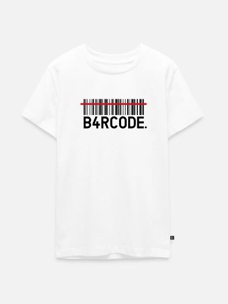 B4RCODE. Scan black - Teenager Premium Bio T-Shirt - Weiß