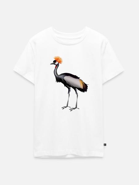 Kranich - Teenager Premium Bio T-Shirt - Weiß