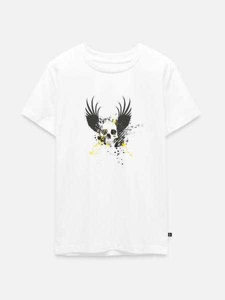 Verträumter Schädel - Teenager Premium Bio T-Shirt - Weiß