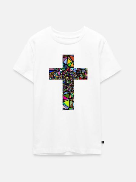 abstract Kreuz - Teenager Premium Bio T-Shirt - Weiß