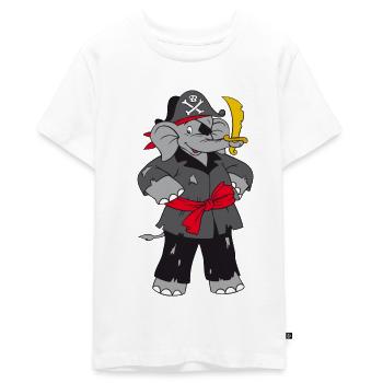 Benjamin Blümchen als Pirat - Teenager Premium Bio T-Shirt - Weiß - Vorne - AI Model Teenager Male light (155cm)
