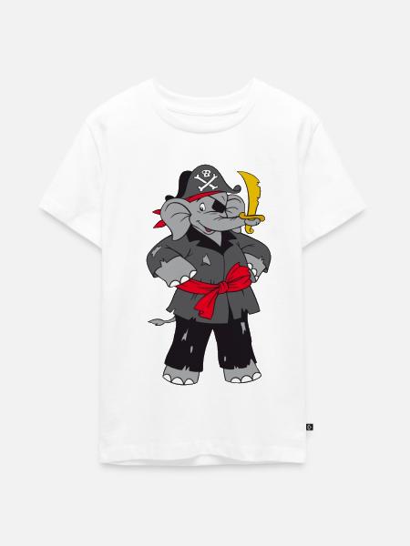 Benjamin Blümchen als Pirat - Teenager Premium Bio T-Shirt - Weiß