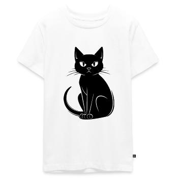 Katze Katzen Kätzchen Katzendame - Teenager Premium Bio T-Shirt - Weiß - Vorne - AI Model Teenager Male light (155cm)