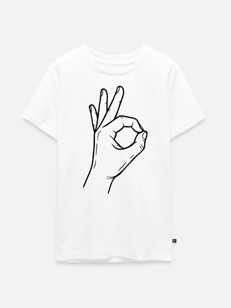 OK Handzeichen – Perfect Symbol - Teenager Premium Bio T-Shirt - Weiß