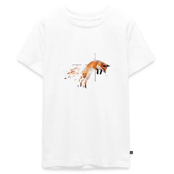 Fuchs geometrisch - Teenager Premium Bio T-Shirt - Weiß - Vorne - AI Model Teenager Male light (155cm)