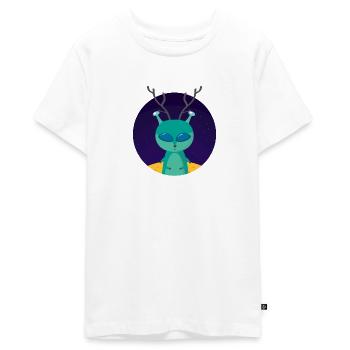 Cerf sur la Lune - T-shirt Premium bio Ado - blanc - Devant - AI Model Teenager Male light (155cm)
