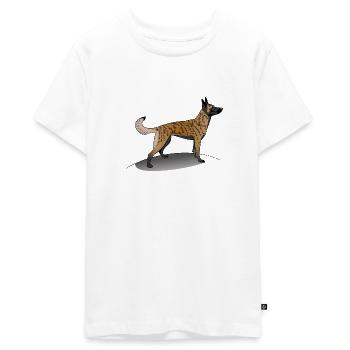 Gestromter holländischer Schäferhund - Teenager Premium Bio T-Shirt - Weiß - Vorne - AI Model Teenager Male light (155cm)
