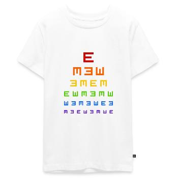 test de vision - T-shirt Premium bio Ado - blanc - Devant - AI Model Teenager Male light (155cm)