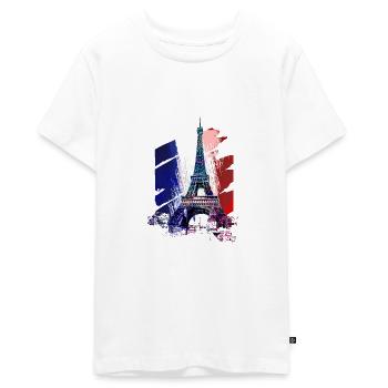 Tour eiffel - T-shirt Premium bio Ado - blanc - Devant - AI Model Teenager Male light (155cm)