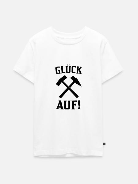 Glück Auf Bergbau Geschenkidee - Teenager Premium Bio T-Shirt - Weiß