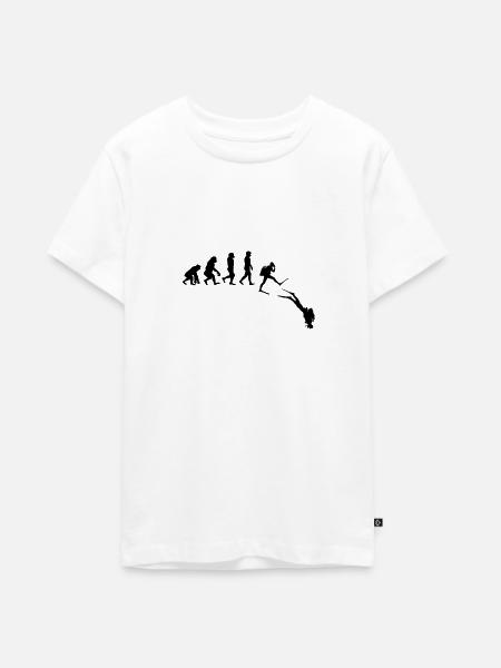 Taucher Evolution Tauchen Geschenkidee - Teenager Premium Bio T-Shirt - Weiß