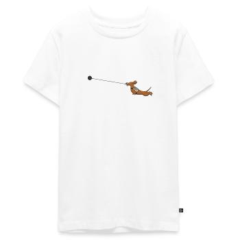 Hammerwurf Dackel - Teenager Premium Bio T-Shirt - Weiß - Vorne - AI Model Teenager Male light (155cm)