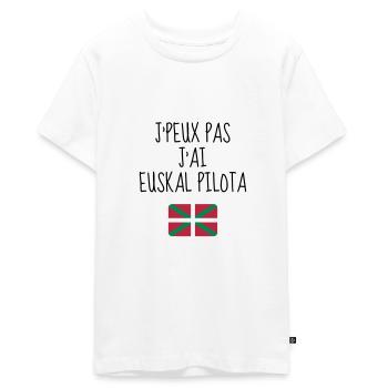 Pelote Basque Pelotari Sport Sportif - T-shirt Premium bio Ado - blanc - Devant - AI Model Teenager Male light (155cm)