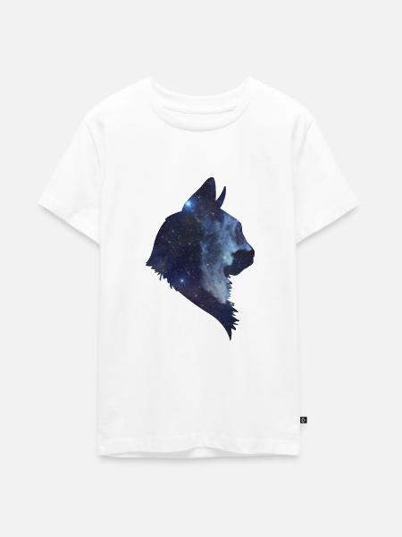 Katzenkopf - Teenager Premium Bio T-Shirt - Weiß