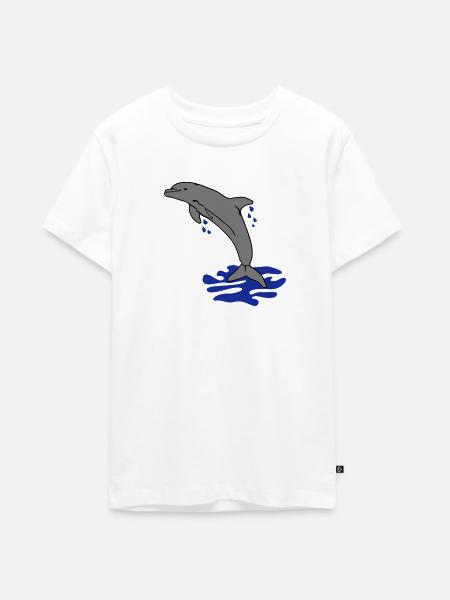 dauphin sautant dauphin sautant dolphin - T-shirt Premium bio Ado - blanc