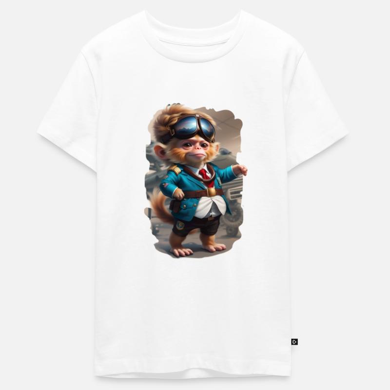 Pilote de singe - T-shirt Premium bio Ado - blanc