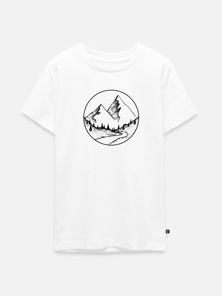 Bergmuster - Berglogo - Bergsymbol - Teenager Premium Bio T-Shirt - Weiß