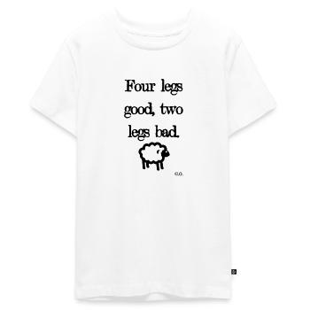 Four legs good, two legs bad | George Orwell Shirt - Teenager Premium Organic T-Shirt - white - Front - AI Model Teenager Male light (155cm)