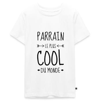 Parrain / Marraine / Filleule / Filleul - T-shirt Premium bio Ado - blanc - Devant - AI Model Teenager Male light (155cm)