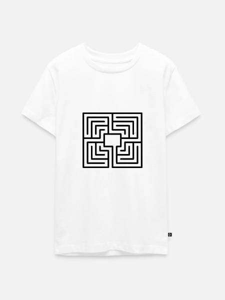 Klassisches Labyrinth - Teenager Premium Bio T-Shirt - Weiß