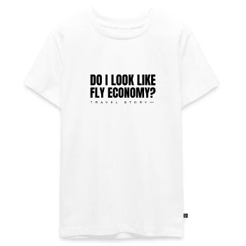 Fly Economy - Teenager Premium Organic T-Shirt - white - Front - AI Model Teenager Male light (155cm)