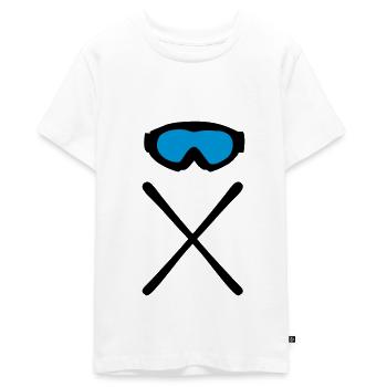 Skier & Skibrille - Teenager Premium Bio T-Shirt - Weiß - Vorne - AI Model Teenager Male light (155cm)