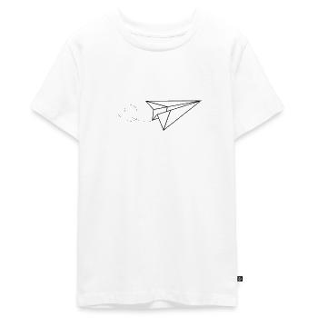 origami avion en papier - T-shirt Premium bio Ado - blanc - Devant - AI Model Teenager Male light (155cm)