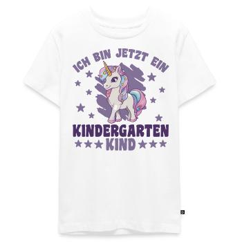 ich bin ein Kindergartenkind Kindergarten Einhorn - Teenager Premium Bio T-Shirt - Weiß - Vorne - AI Model Teenager Male light (155cm)