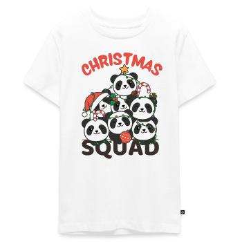 Panda Christmas Tree Christmas Squad Pandas - Teenager Premium Organic T-Shirt - white - Front - AI Model Teenager Male light (155cm)