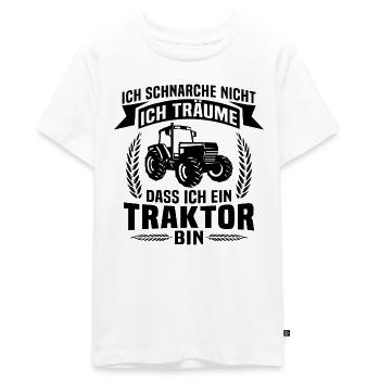 Ich Träume Dass Ich Ein Traktor Bin - Teenager Premium Bio T-Shirt - Weiß - Vorne - AI Model Teenager Male light (155cm)