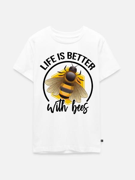 Biene Honig - Teenager Premium Bio T-Shirt - Weiß