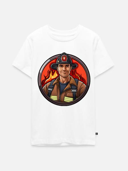 Feuerwehrmann - Teenager Premium Bio T-Shirt - Weiß