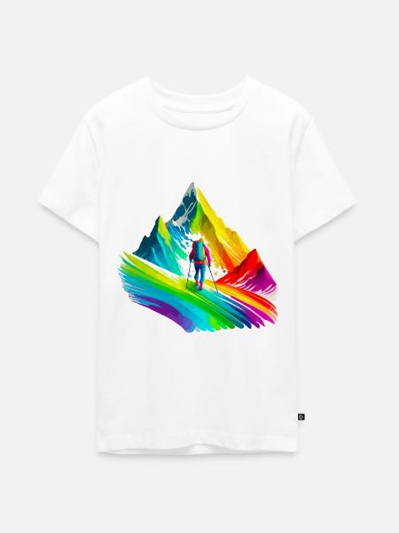 Bergsteigen, Wandern - Teenager Premium Bio T-Shirt - Weiß