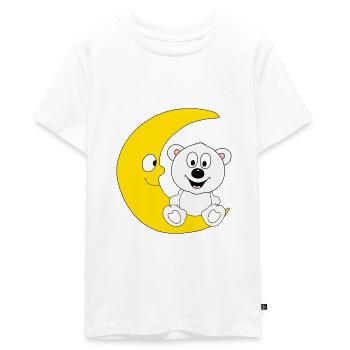 EISBÄR - MOND - TIER - KINDER - BABYS - Teenager Premium Bio T-Shirt - Weiß - Vorne - AI Model Teenager Male light (155cm)