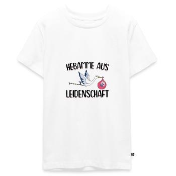 Hebamme - Teenager Premium Bio T-Shirt - Weiß - Vorne - AI Model Teenager Male light (155cm)