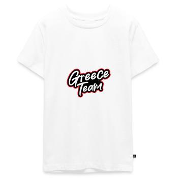 Greece Team - Teenager Premium Organic T-Shirt - white - Front - AI Model Teenager Male light (155cm)