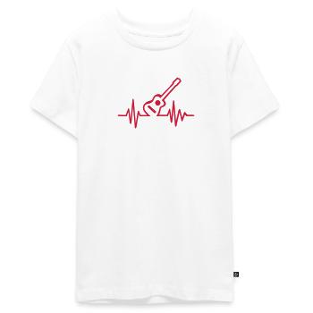 Guitare - T-shirt Premium bio Ado - blanc - Devant - AI Model Teenager Male light (155cm)