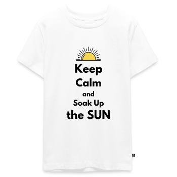 Profitez du soleil - T-shirt Premium bio Ado - blanc - Devant - AI Model Teenager Male light (155cm)